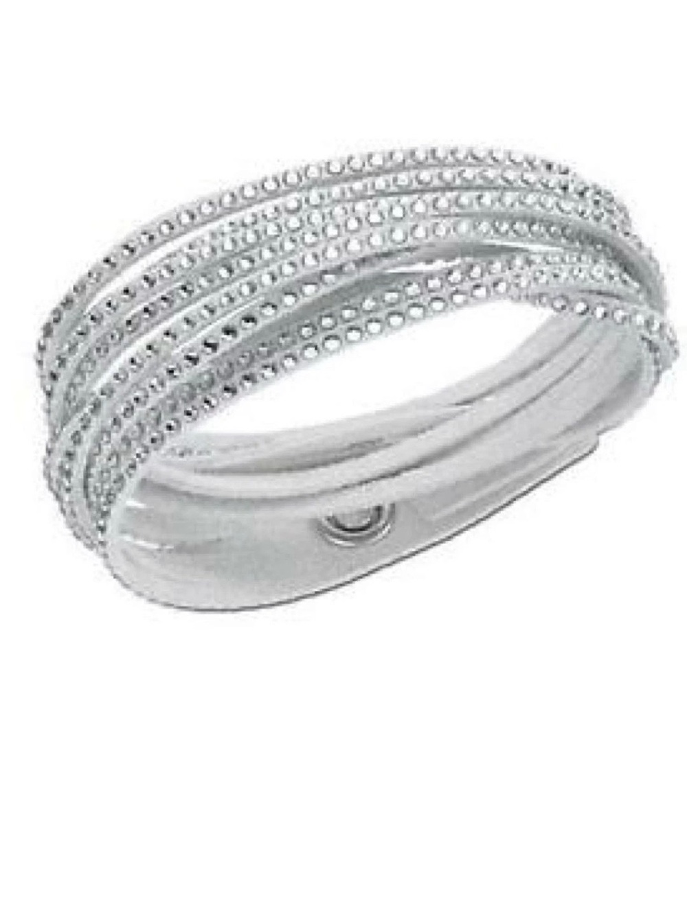 Swarovski Silver Multi-Row Crystal Bangle Bracelet
